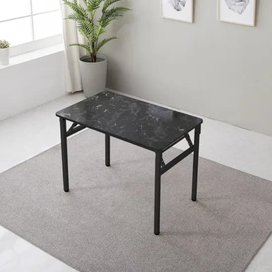 이반가구 쌍다리 칼라테이블, 비앙코블랙, 블랙다리, 절탁자 1000x600