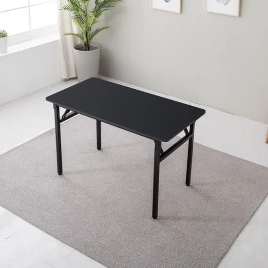이반가구 쌍다리 테이블, 올블랙-블랙다리, 1200x600mm