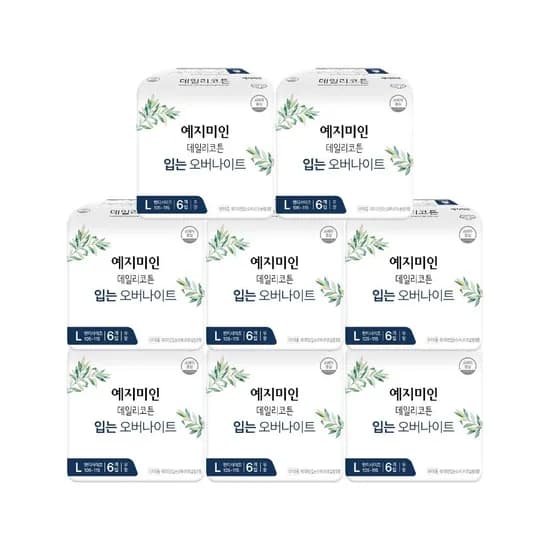 예지미인 데일리코튼 입는 오버나이트, 대형, 6개입, 8팩
