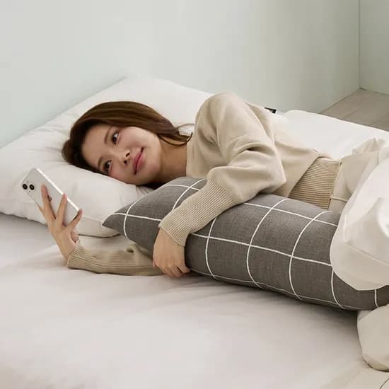 린넨엔어너더 포근 일자형 바디필로우 쿠션 베개, 솔리드그레이, 120cm, 1개
