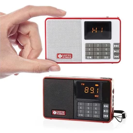 롯데 핑키17 MP3 FM 라디오 SD카드 휴대용 플레이어 블랙 1개