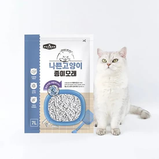 고양이 종이모래, 무향, 7L, 3봉, 1개