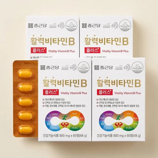 종근당 활력비타민B 플러스 800mg 60정 4박스