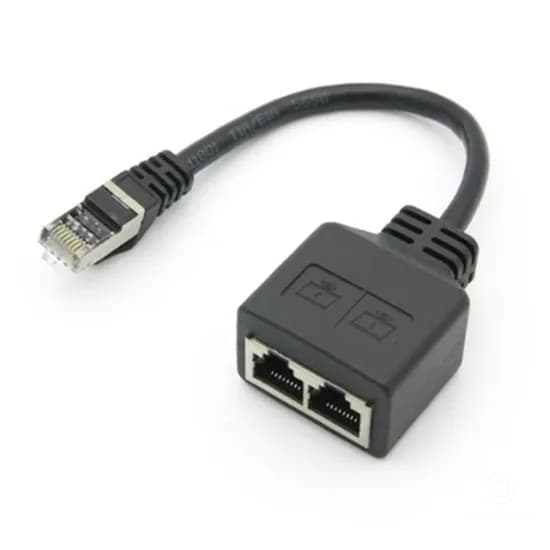 컴스마트 랜커넥터 T자 커플러 CAT5 인터넷 분배기 2포트 랜선 확장어댑터, 기본, 1cm, 1개