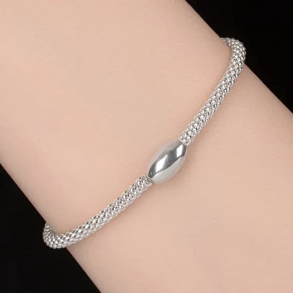 실버925 은볼 팔찌 18cm