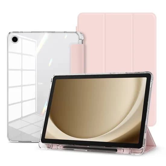 뷰씨 S펜 수납 투명 백커버 스마트커버 케이스, 갤럭시탭 A9+/A11+, 클리어범퍼 핑크샌드, 1개