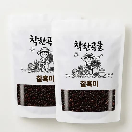 착한곡물 찰흑미 2025년 국내산 500g 2개