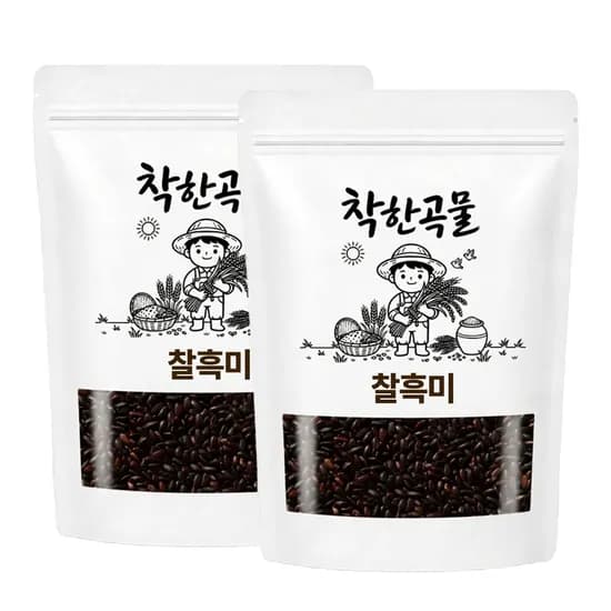 착한곡물 찰흑미 1kg 2개