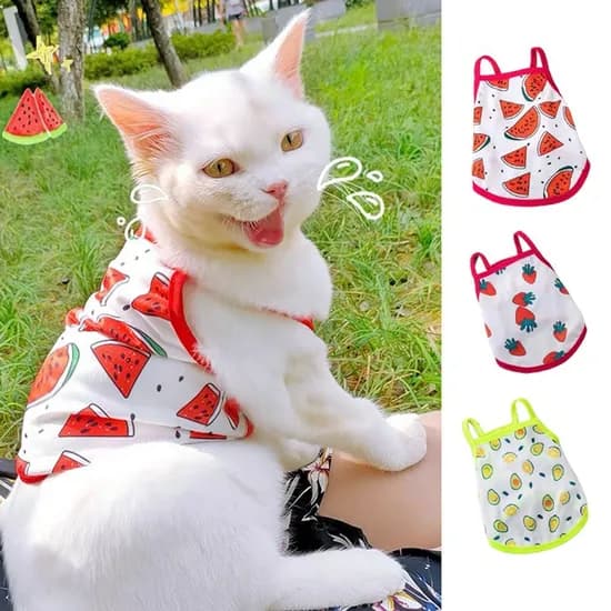 조영 강아지 고양이 민소매 나시 실내복, 수박, L, 1개