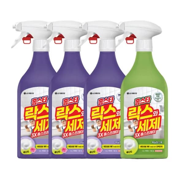 홈스타 락스와세제 3X 폼스프레이 후로랄 500ml 3개 + 후레쉬 500ml 1개 1세트