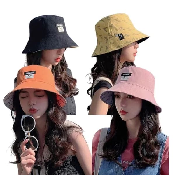 여성용 2in1 양면 버킷햇 네이비오렌지(TW)