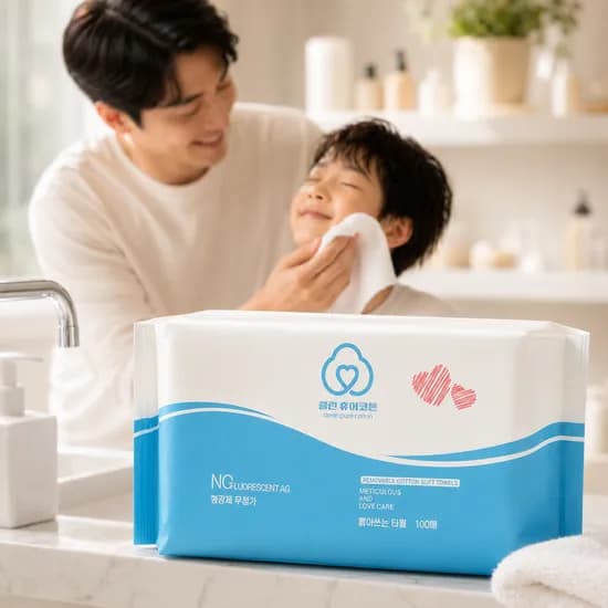 면 백프로 민감성 피부 페이스타올 흰색 100매 3개