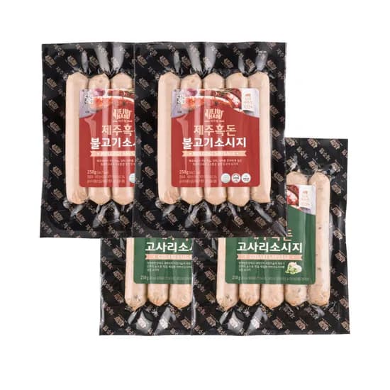제주햄 제주흑돈 소시지, 불고기, 250g, 2개 + 고사리, 250g, 2개