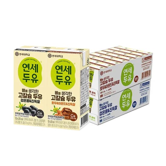 연세 뼈를 생각한 고칼슘 두유 진득찰 검은콩 + 호두아몬드, 180ml, 96개