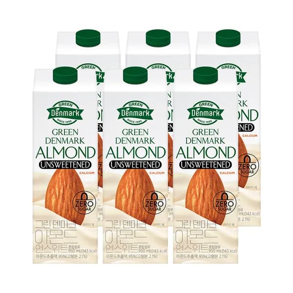 동원 그린덴마크 아몬드 언스위트 950ml 6개