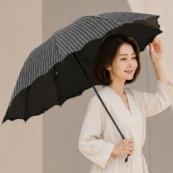 스트라이프 우양산 블랙 + 블랙 1세트