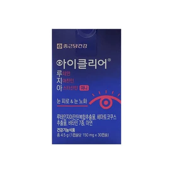 종근당건강 아이클리어 루테인지아잔틴 아스타잔틴 미니, 150mg, 30캡슐, 1개