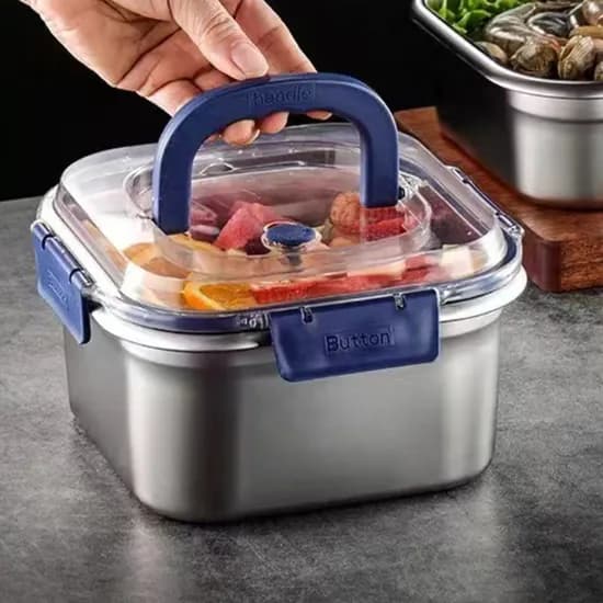 핸디 스텐 밀폐용기, 1.8L, 블루, 3개
