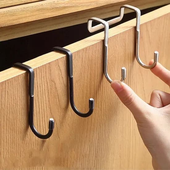 허피디 도어 수건 후크 행거, 실버, 1개