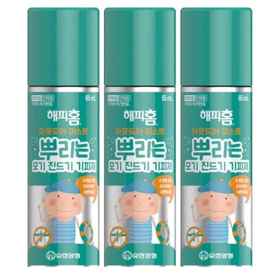해피홈 아웃도어 미스트 모기기피제, 65mlx3개, 1개