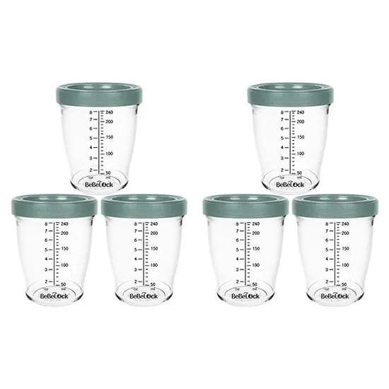 베베락 포네르 트라이탄 이유식용기, 블루그레이(3P)+블루그레이(3P), 240ml, 1세트