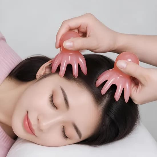 CardRing 문어 두피 괄사 마사지기 핑크 2P 2개