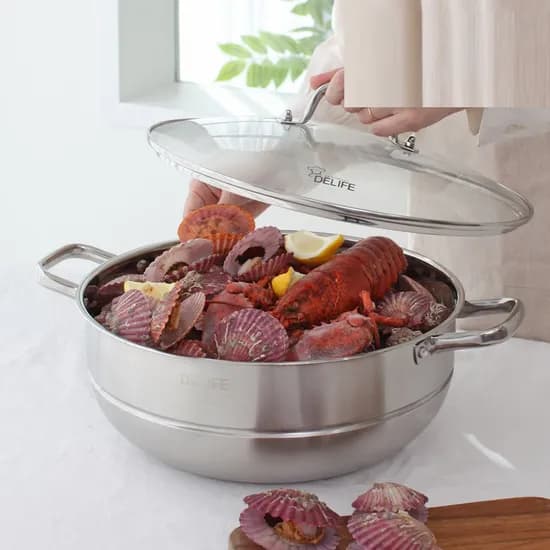 디라이프 스테인레스 찜전골냄비 34cm 1개