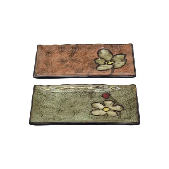 소담 생선 접시 2P, 핑크그린, 22x13.5cm, 1개