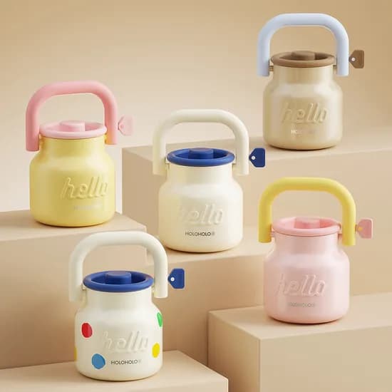 홀로홀로 밀크 스테인리스 보온 푸드자 죽통 핑크 700ml 1개