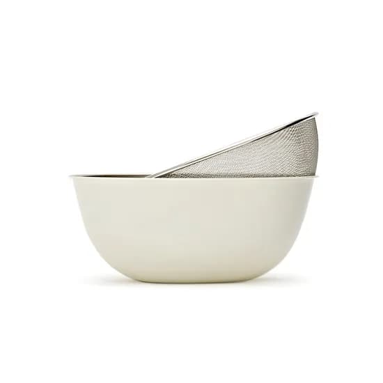 클라녹스 무연마제 스테인리스 채반 믹싱볼 세트, 24cm, 아이보리, 1세트