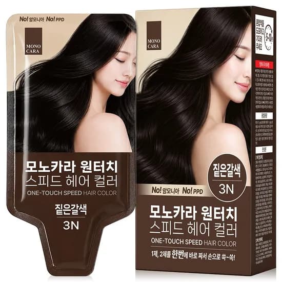 C2Y 모노카라 원터치 염색약 짙은갈색 30g 5개