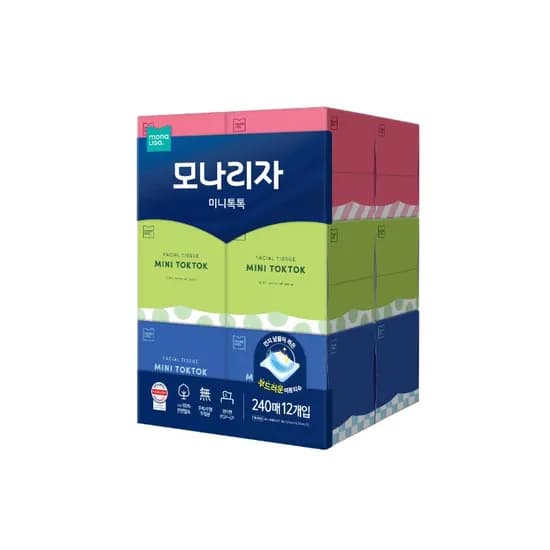 모나리자 미니 톡톡 미용티슈 240매 12개입 1팩 12,500원