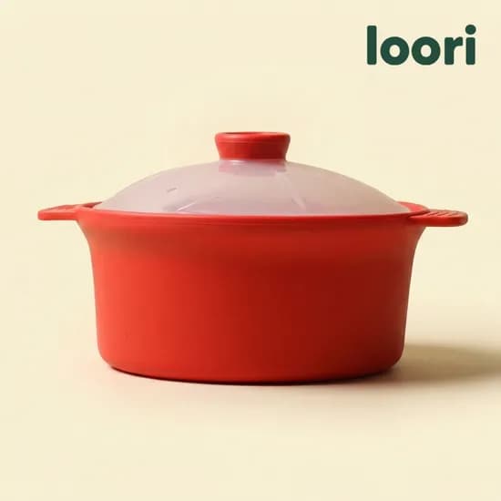 루리코리아 실리콘 전자레인지 찜기 레드 1.2L 1개