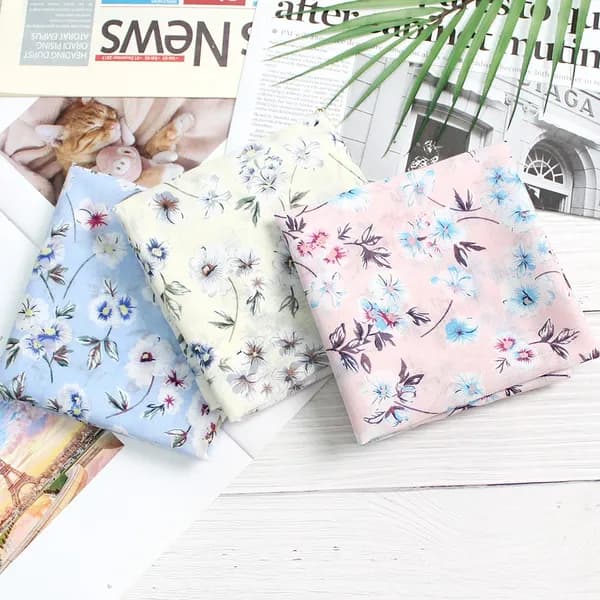 여성 아사 가제 면 손수건 흰제비꽃 3장 1세트