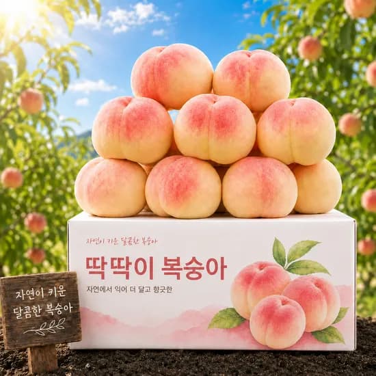 경북 백도 딱딱이 복숭아, 특품, 중과, 2kg, 1박스