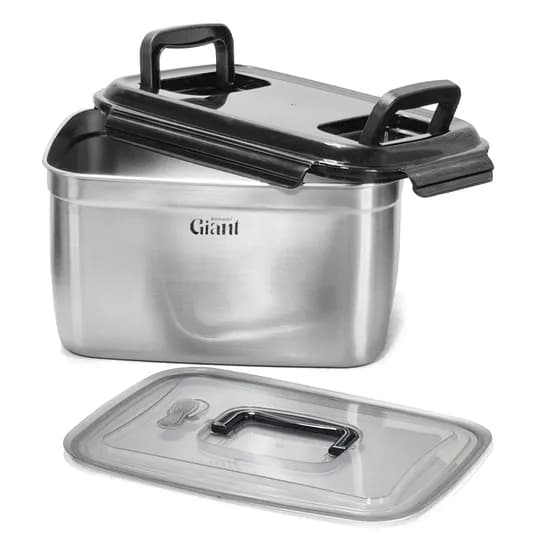 키친아트 자이언트 스텐 밀폐용기 김치통, 12L, 누름판 포함, 1개
