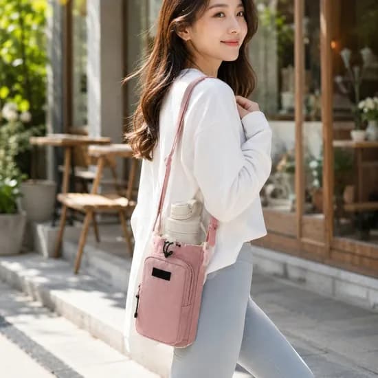 핸드프리 텀블러백 핑크 블랙 2개입