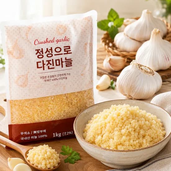 국내산 100프로 다진마늘 1kg 3팩