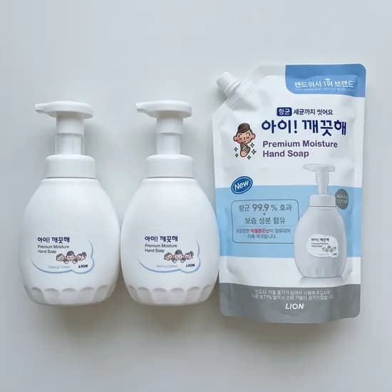 아이깨끗해 프리미엄 핸드워시 450ml 2개 리필 600ml 1세트