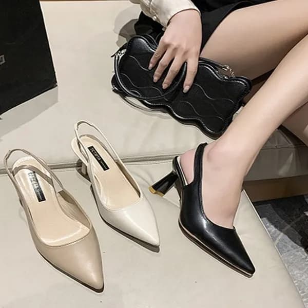 구두 슬링백 스틸레토힐 아이보리 235