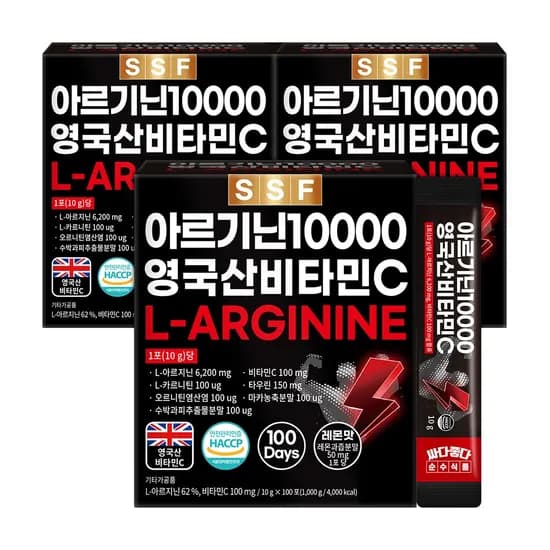순수식품 아르기닌 10000 영국산 비타민C 100포 3박스