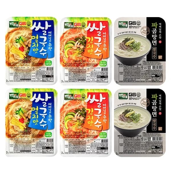 백제 쌀국수 멸치맛 6개 외 2종 92g 1세트