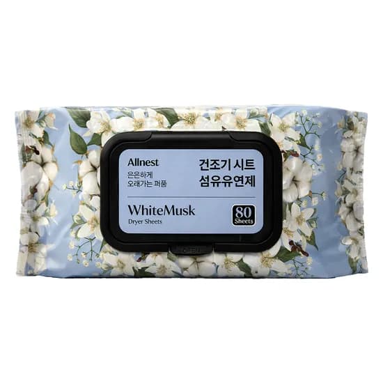 올네스트 퍼퓸 건조기 시트 섬유유연제 화이트머스크 80매 1개