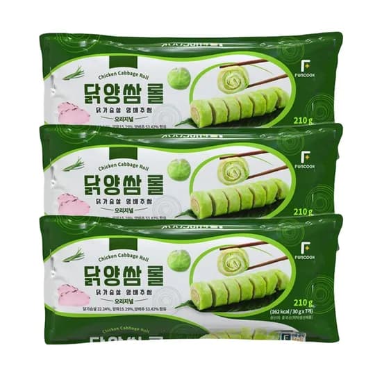펀쿡 닭양쌈 양배추롤 210g 3팩