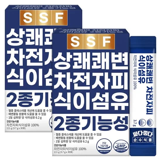 순수식품 상쾌쾌변 차전자피 식이섬유 30포 2박스