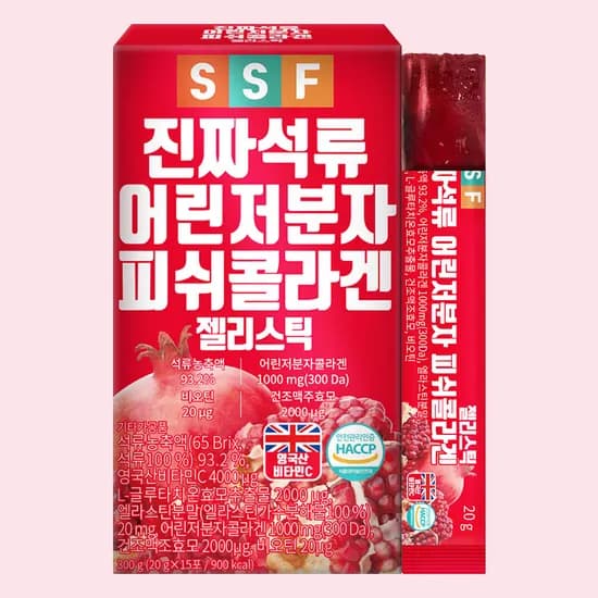 순수식품 300달톤 진짜 석류 콜라겐 젤리 15포 2박스