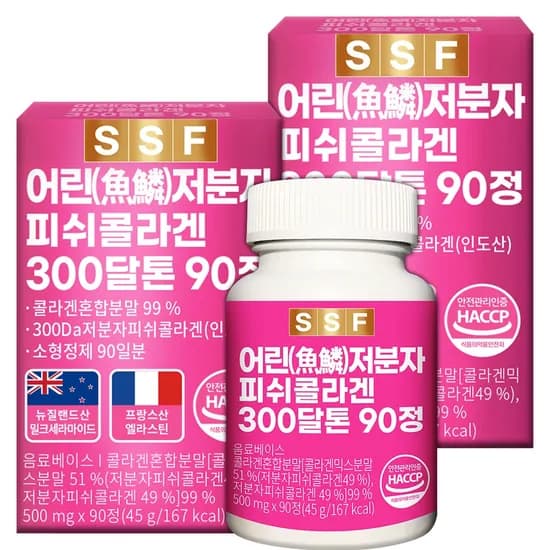 순수식품 어린저분자 피쉬 콜라겐 300달톤 500mg 90정 2박스