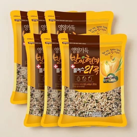 현대농산 발아현미 21곡 600g 6개