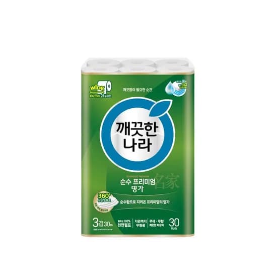 깨끗한나라 순수 프리미엄 명가 3겹 30m 30롤 15,500원