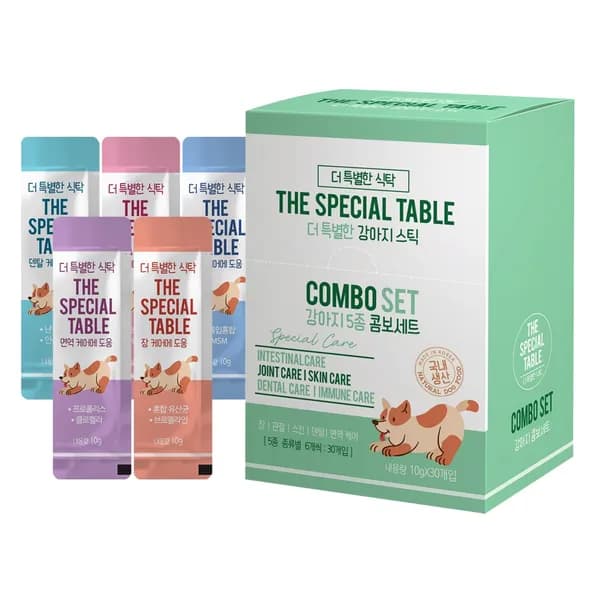 특별한식탁 짜먹는 강아지 간식 스틱 5종 콤보 300g 2개